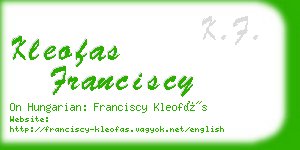 kleofas franciscy business card